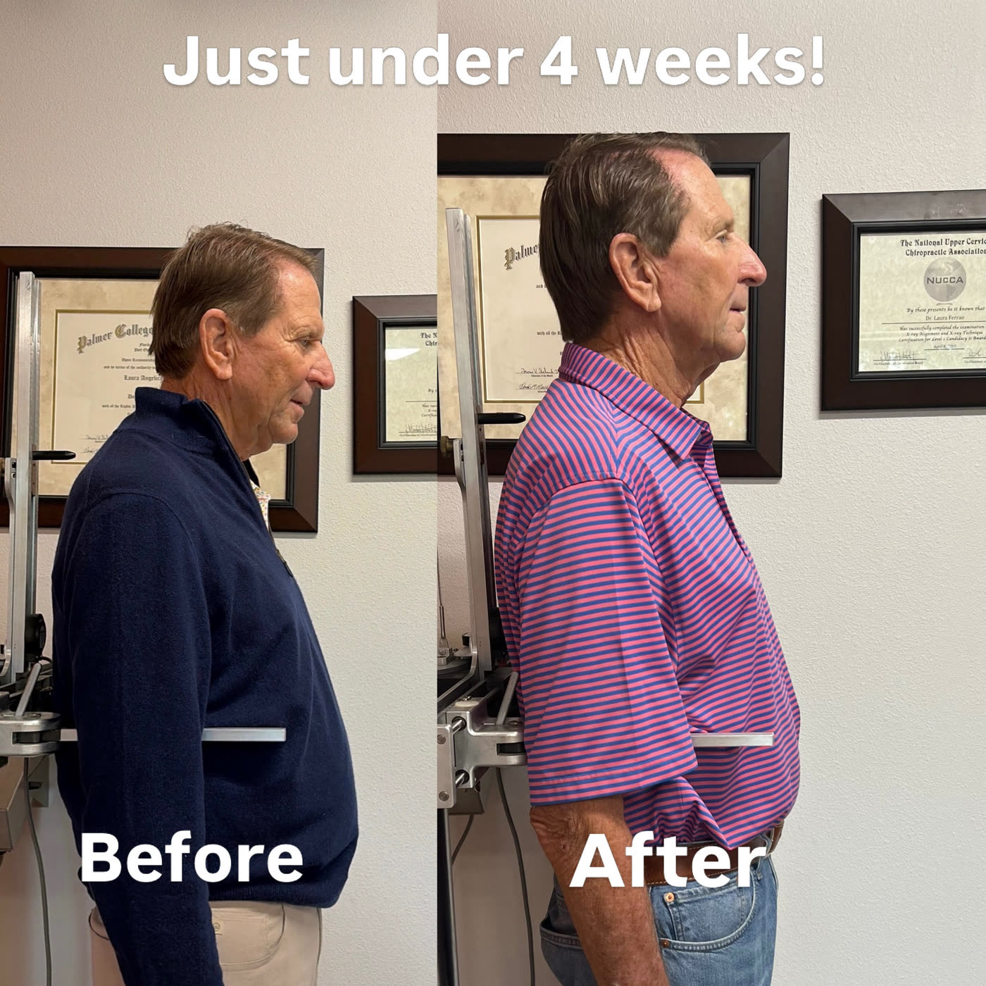 Before and after: just under 4 weeks of care